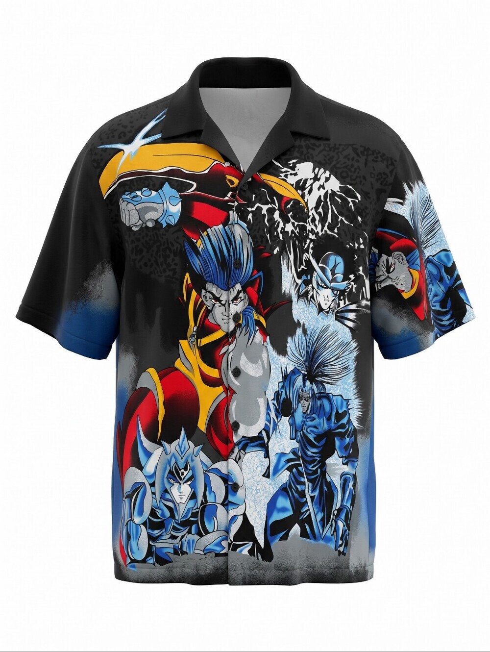 Anime' Bold Graphic Button Down Shirt Graphic Streetwear KAD Character